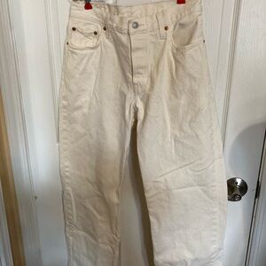 Levi's 501 90s Cream Straight-Leg Jeans